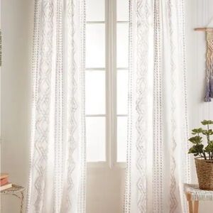 Peri Home - (2) Cut Geo Embroidered Curtain Panels (84”)